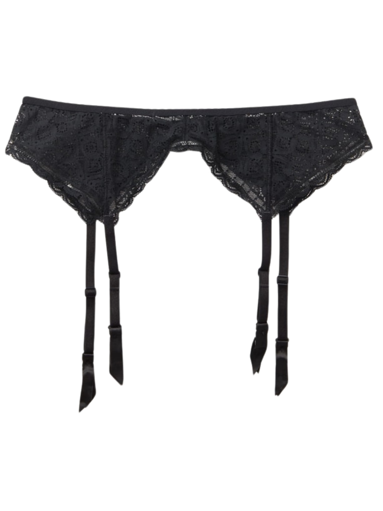 Cinta Liga Em Renda - Preto