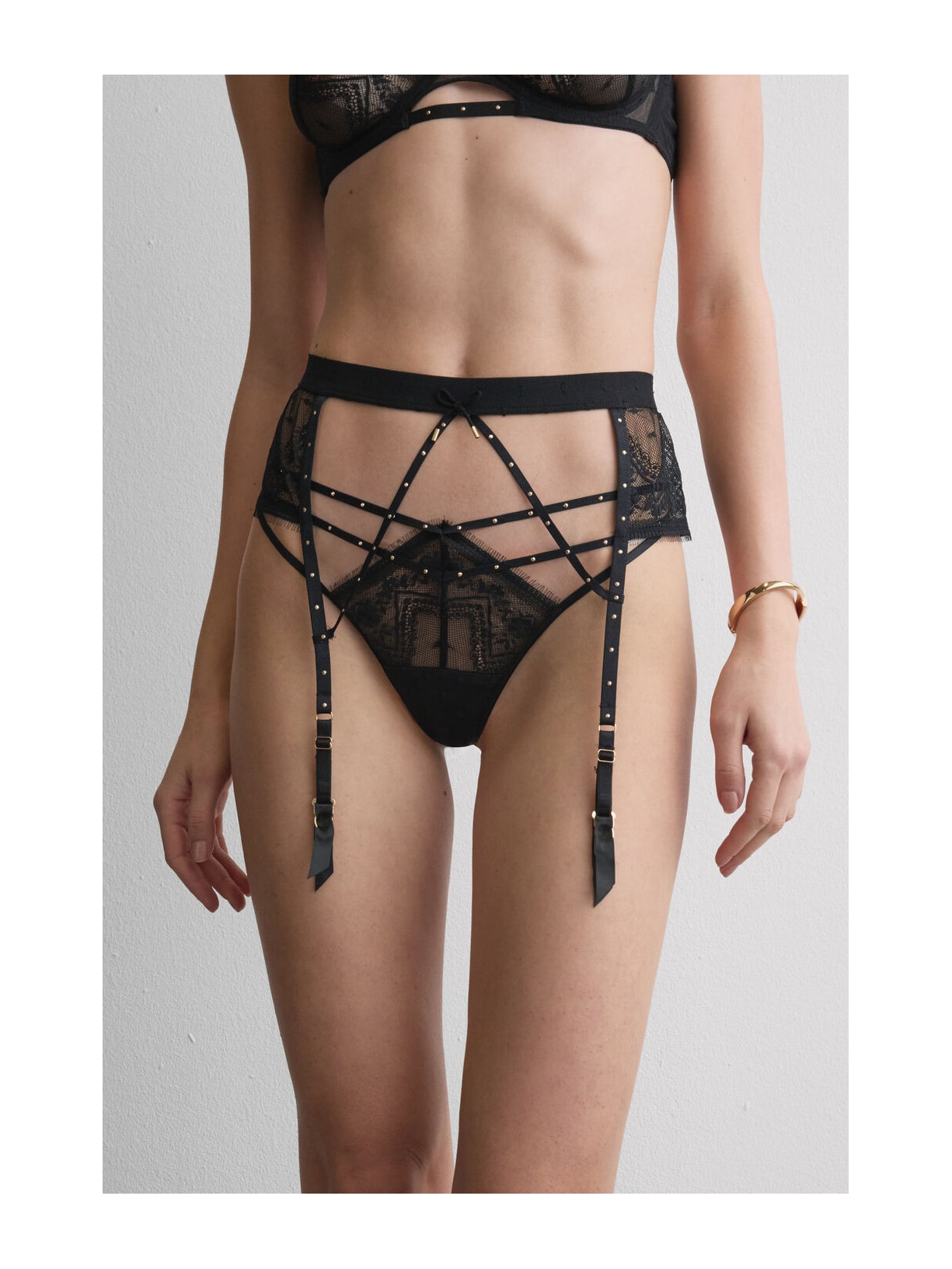 Cinta Liga Flirt Fearlessly Preto Intimissimi