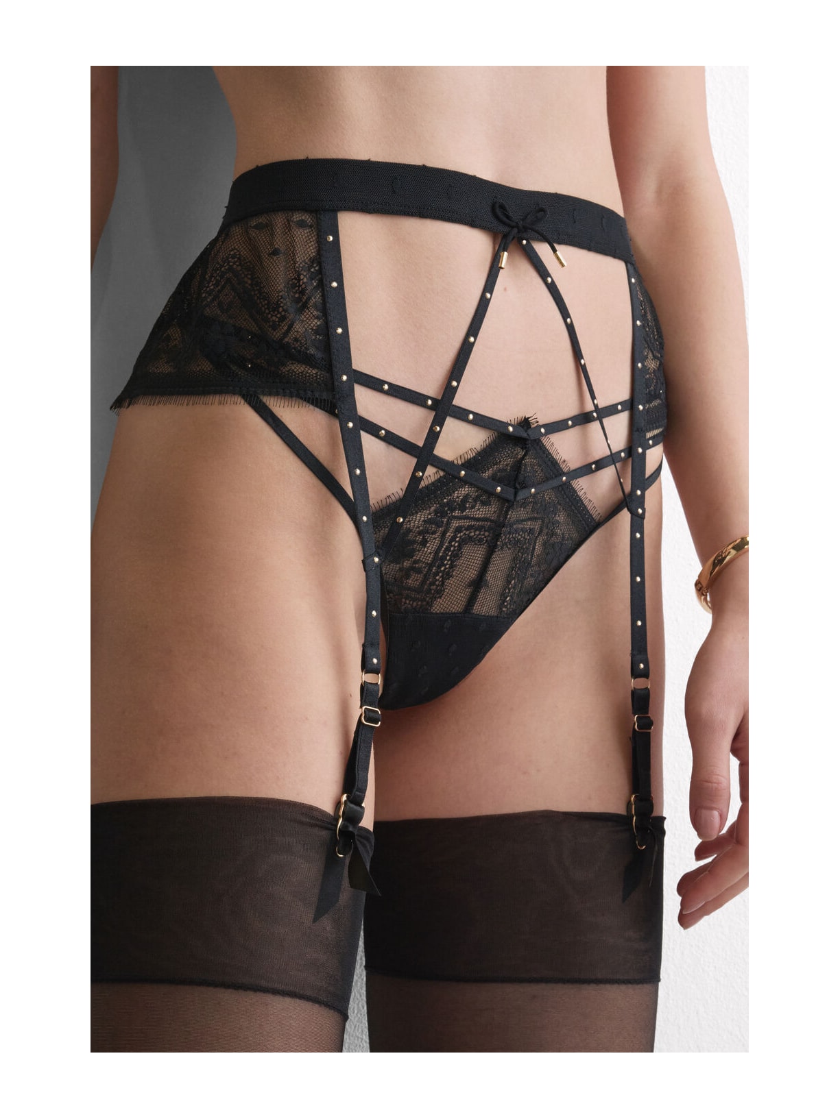 Cinta Liga Flirt Fearlessly Preto Intimissimi