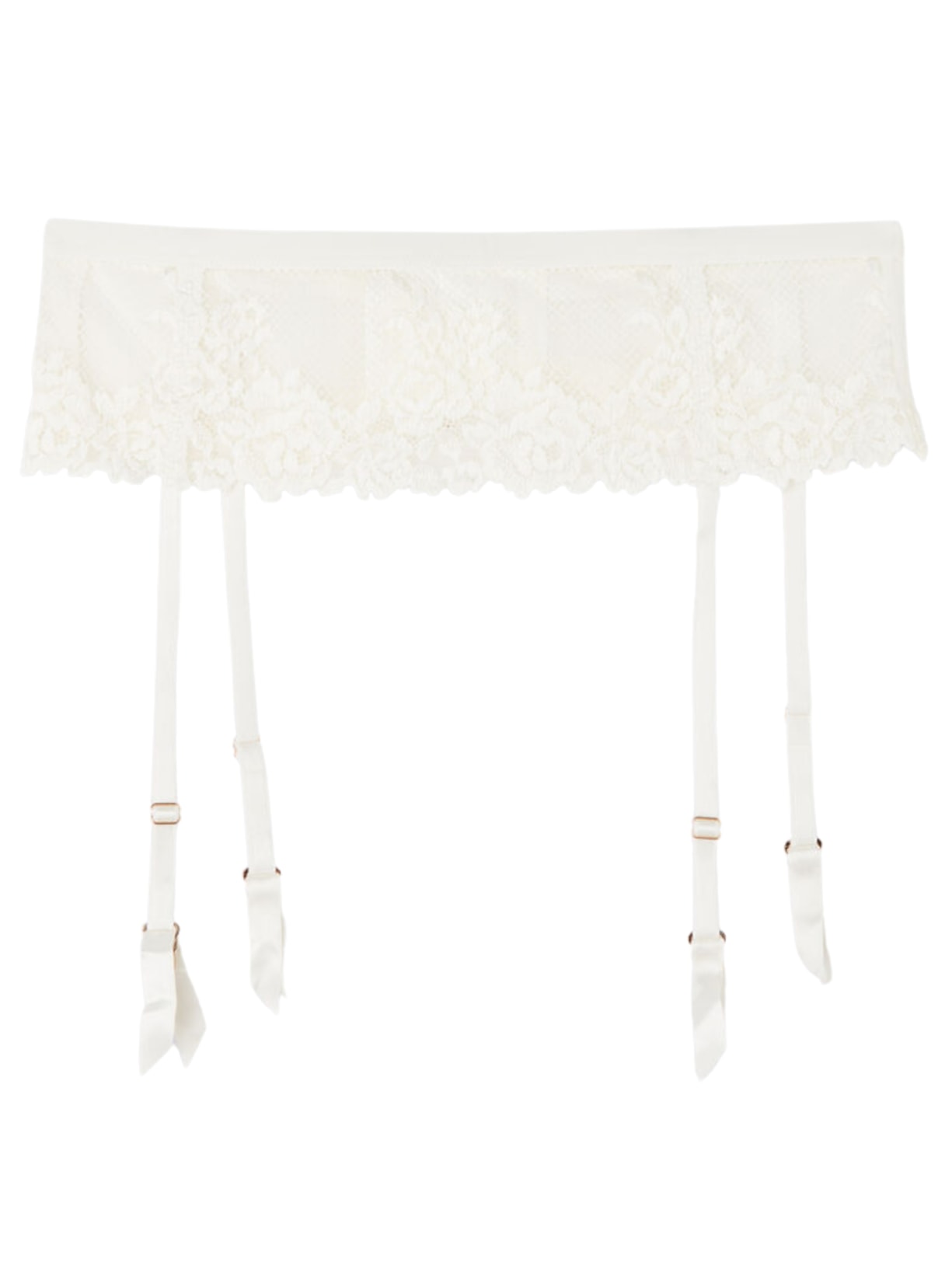 Cinta Liga Pretty Flowers - Marfim