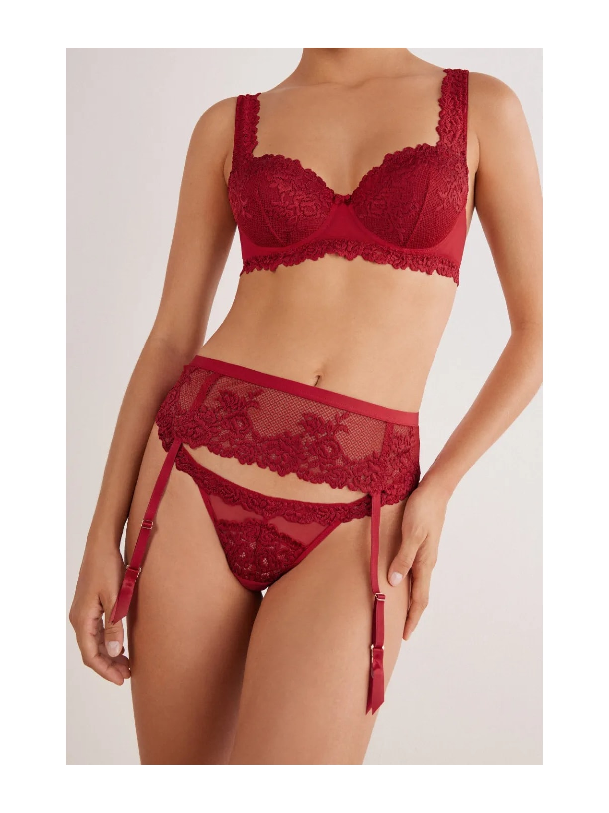 Cinta Liga Pretty Flowers Vermelho Intimissimi