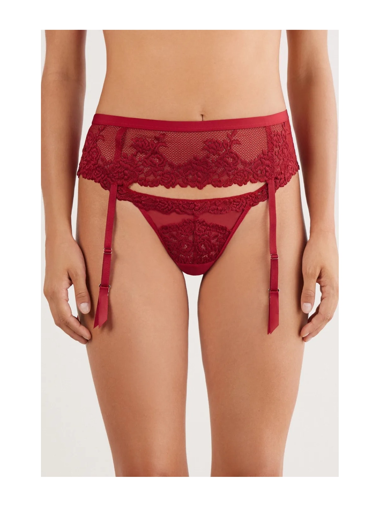 Cinta Liga Pretty Flowers Vermelho Intimissimi