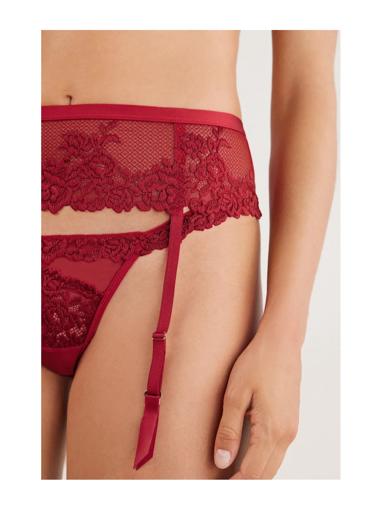 Cinta Liga Pretty Flowers Vermelho Intimissimi