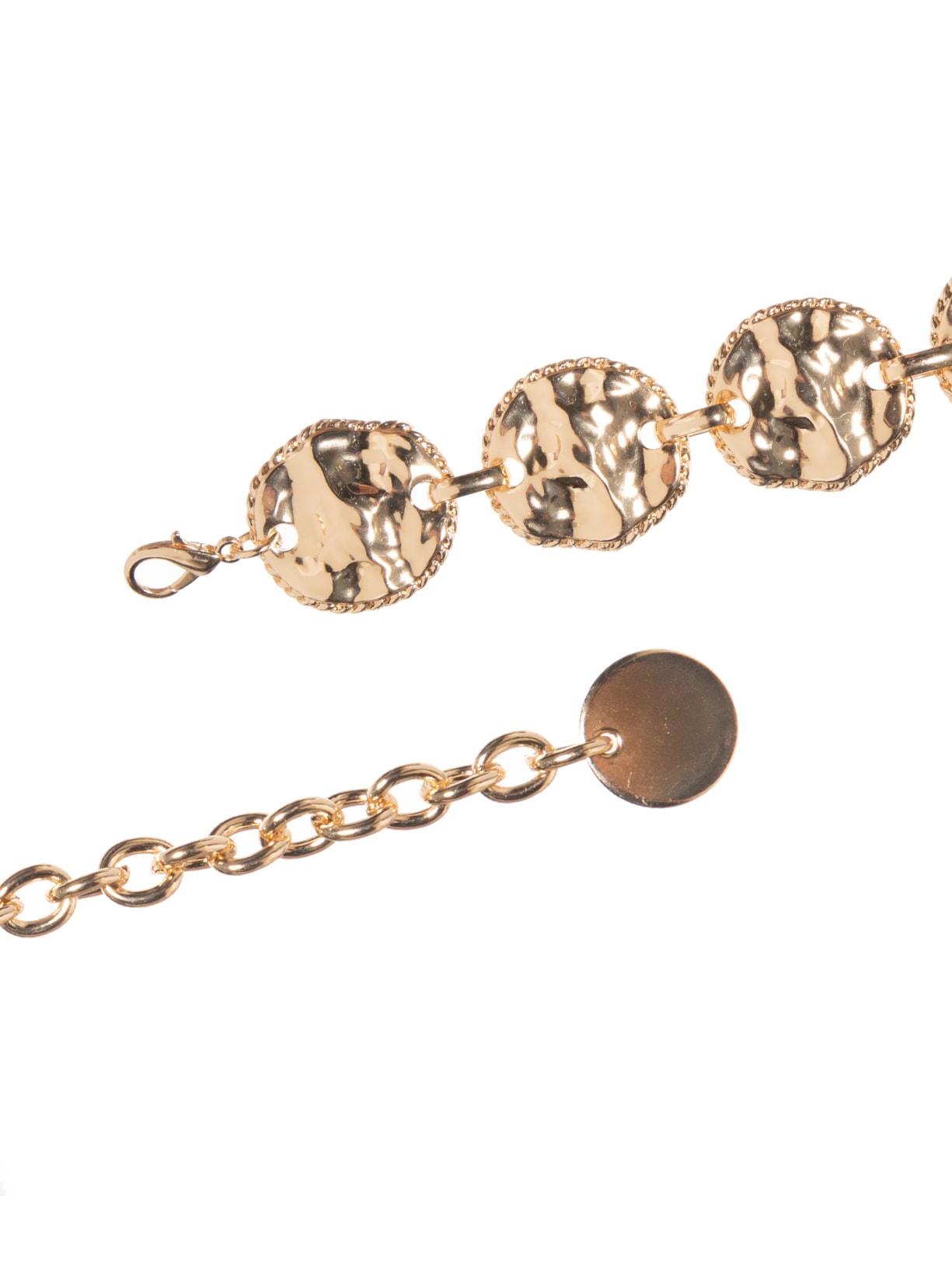 Cinto Corrente Feminina Com Detalhes Martelados Dourado Market 33