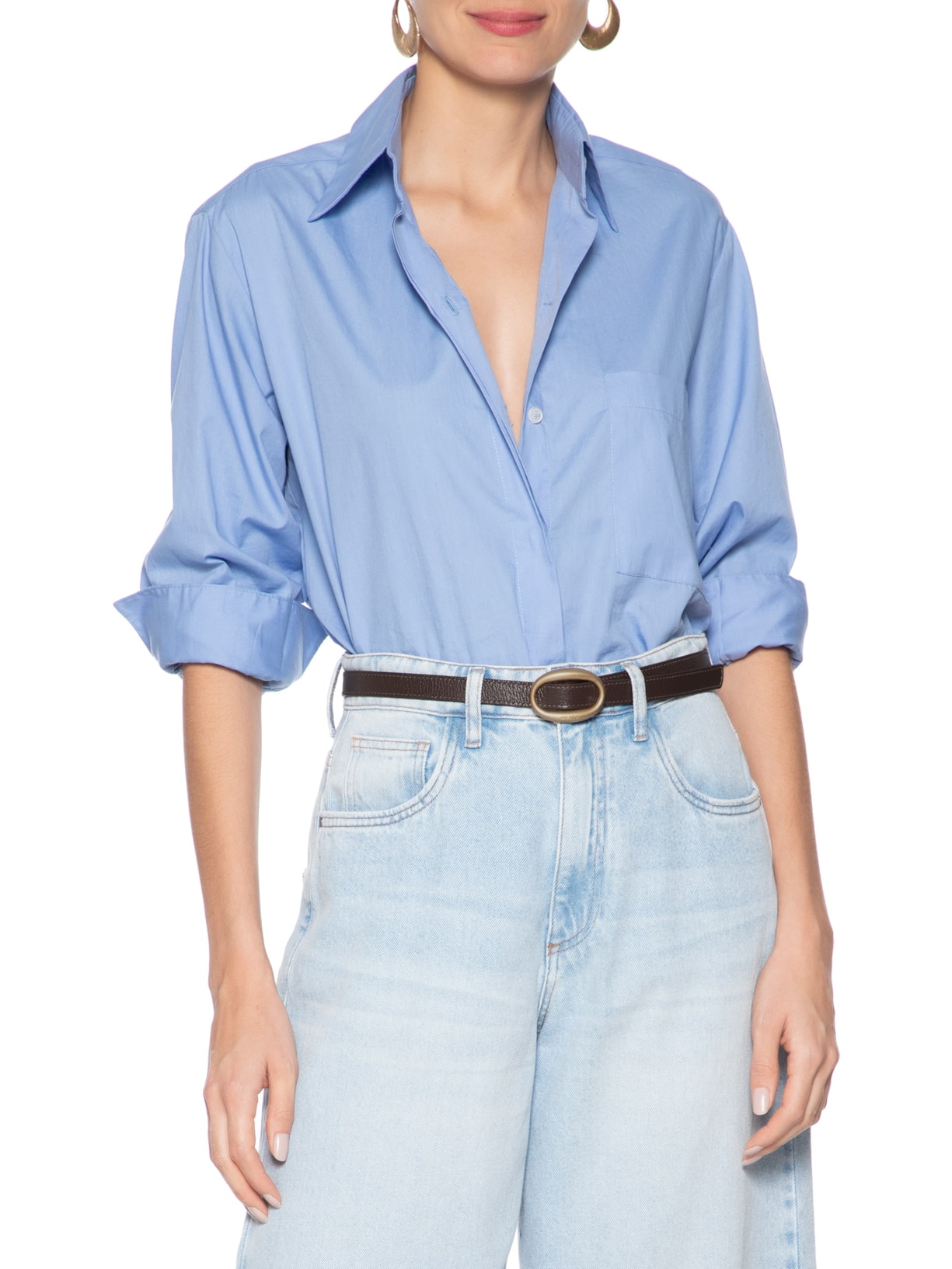 Cinto Couro Fino Fivela Ovalada Marrom Arezzo