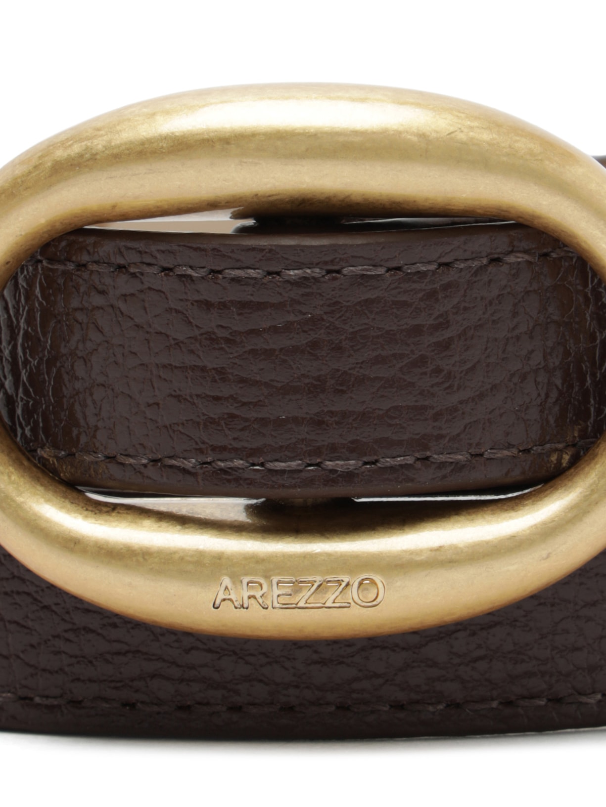 Cinto Couro Fino Fivela Ovalada Marrom Arezzo