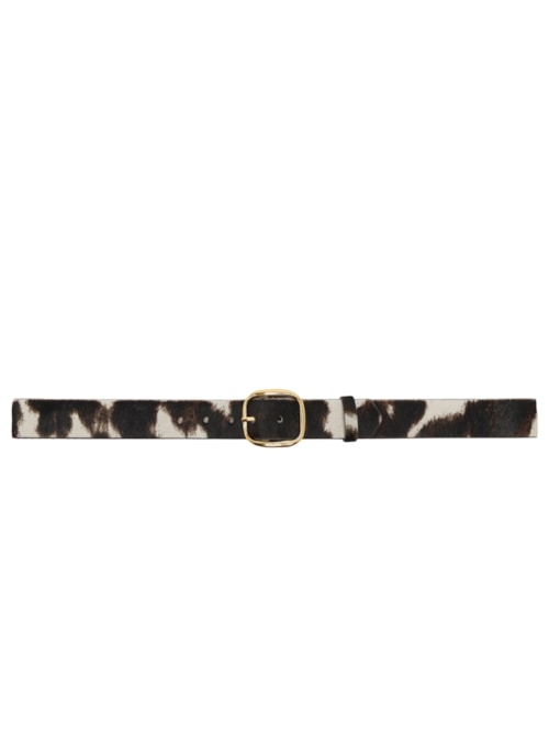 Cinto Feminino Animal Print Pelo Largo Fivela Metal - Animal Print