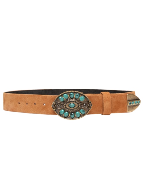 Cinto Feminino Boho Camurça - Marrom