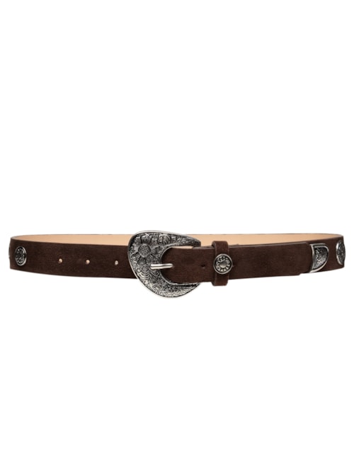 Cinto Feminino Boho Em Couro - Marrom