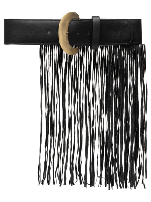 Cinto Feminino Boho Franjas - Preto