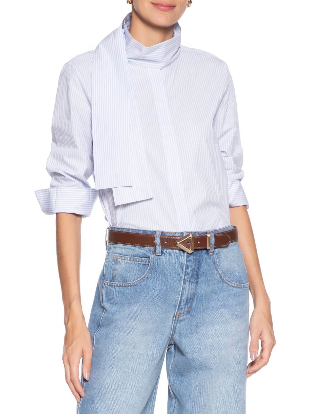 Cinto Feminino Bold Triangle Marrom Schutz