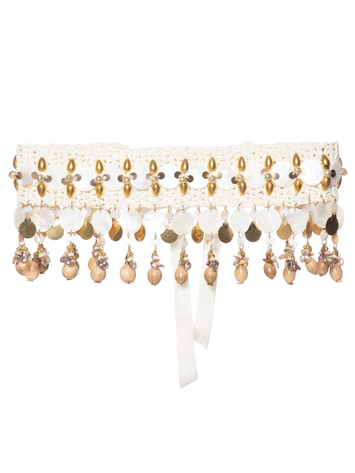 Cinto Feminino Bordado - Off White