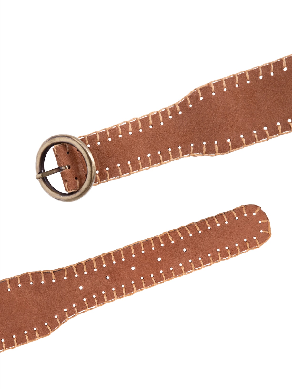 Cinto Feminino Camurça Bordado Palha Marrom Dress To