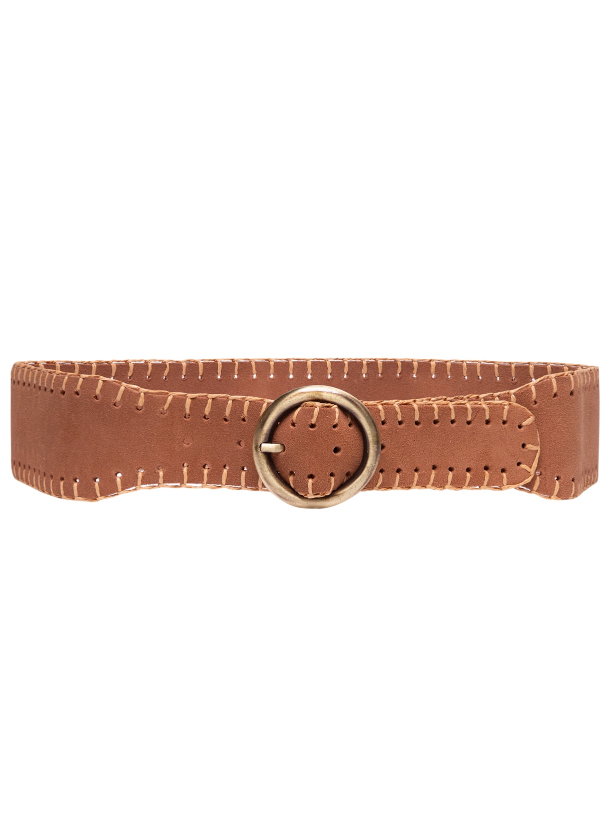 Cinto Feminino Camurça Bordado Palha Marrom Dress To