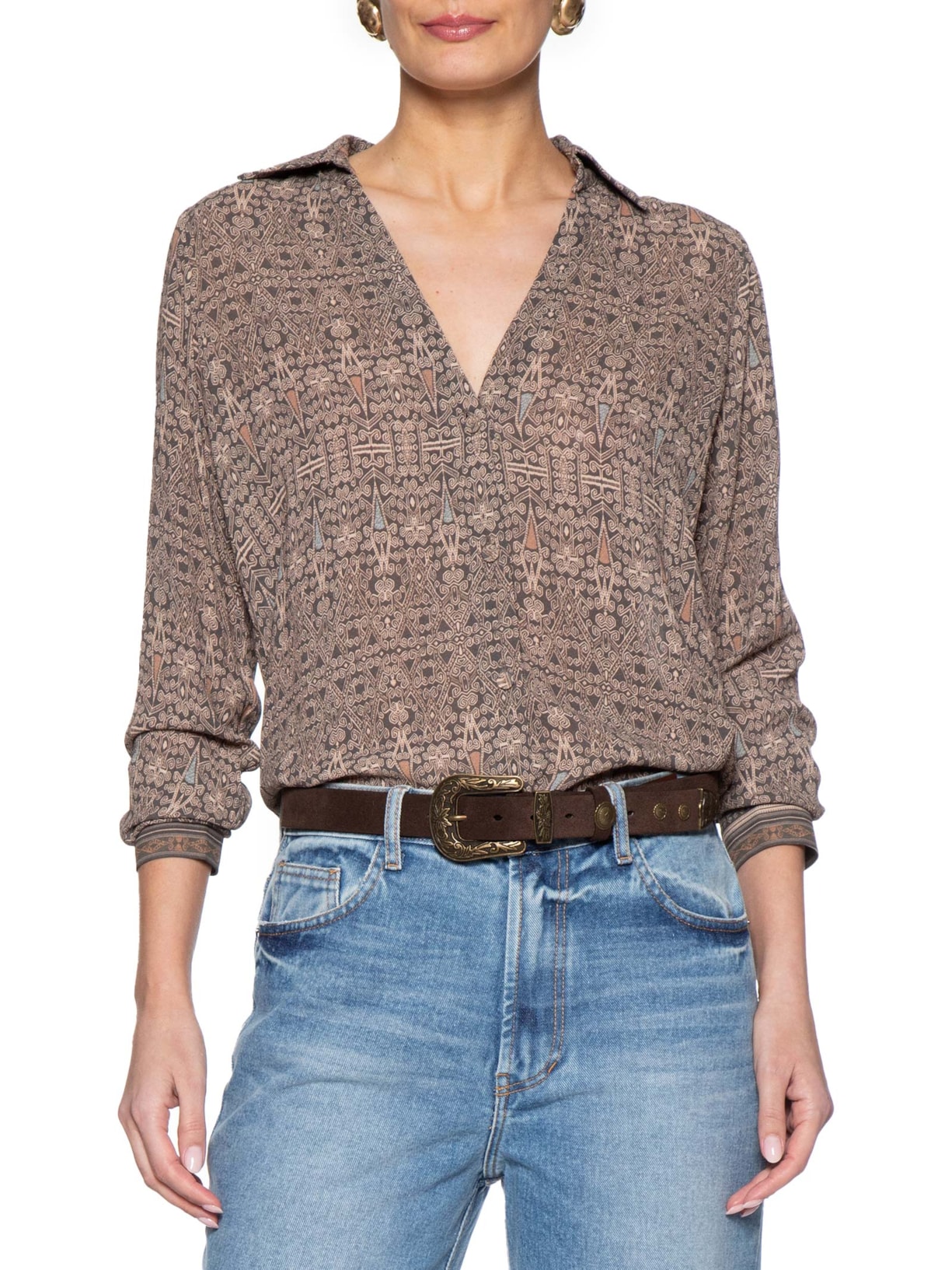 Cinto Feminino Camurça Fivela Western Marrom Maria Filó