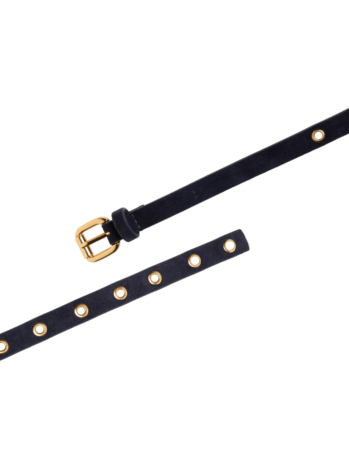 Cinto Feminino Camurça Naval Enfeites Ouro Azul Luiza Barcelos