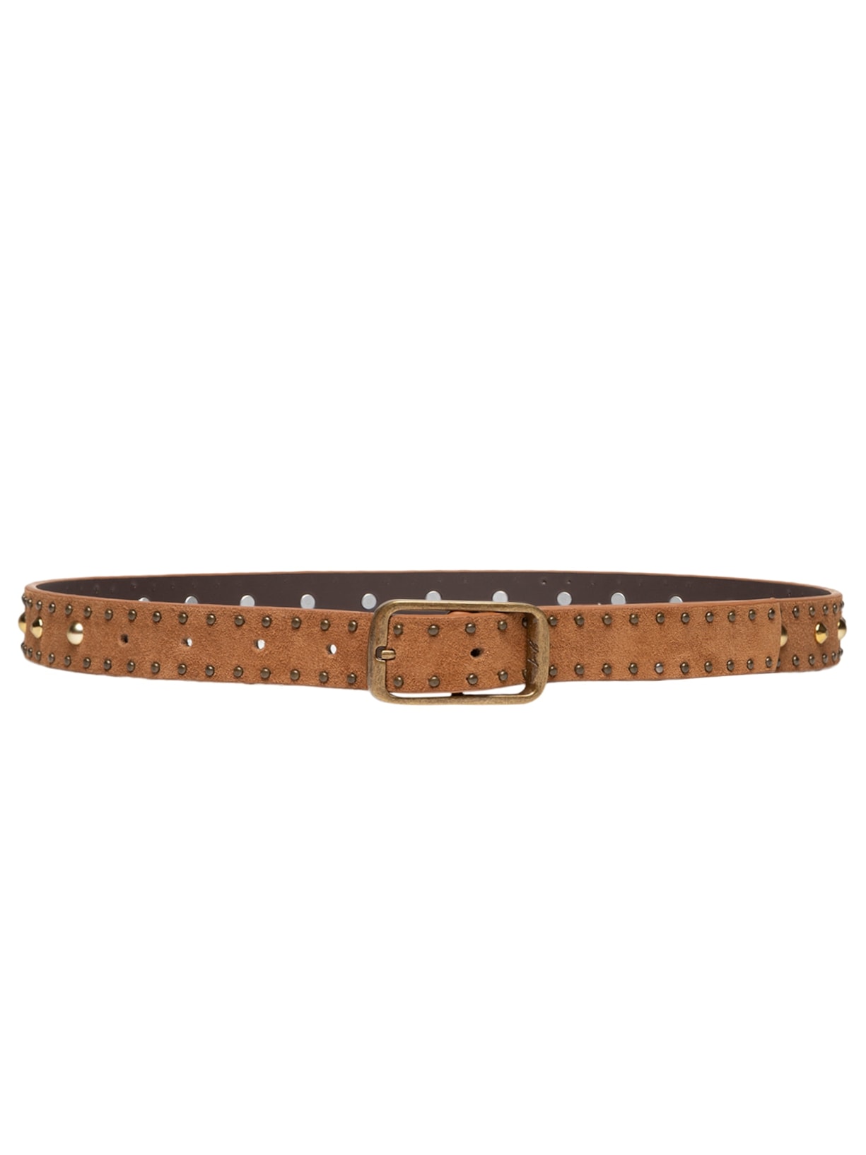 Cinto Feminino Camurção Caramelo Enfeites Ouro Velho Claro Marrom Luiza Barcelos