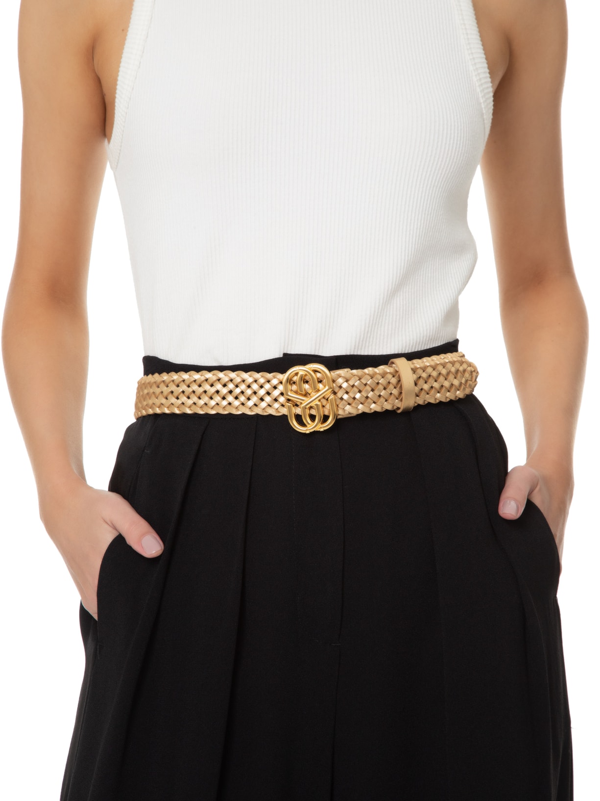 Cinto Feminino Chay Couro Dourado Schutz