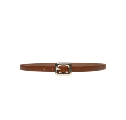 Cinto Feminino Com Fivela De Metal Em Couro - Marrom