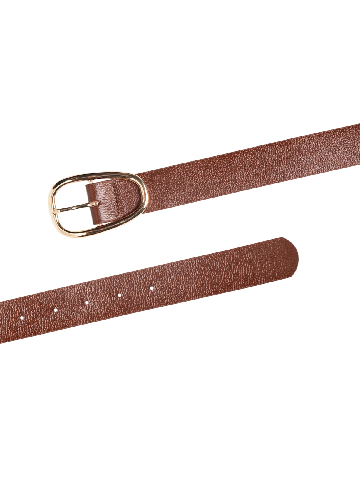 Cinto Feminino Com Fivela Dourada Em Couro Marrom '2Essential