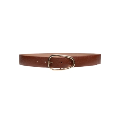 Cinto Feminino Com Fivela Dourada Em Couro - Marrom