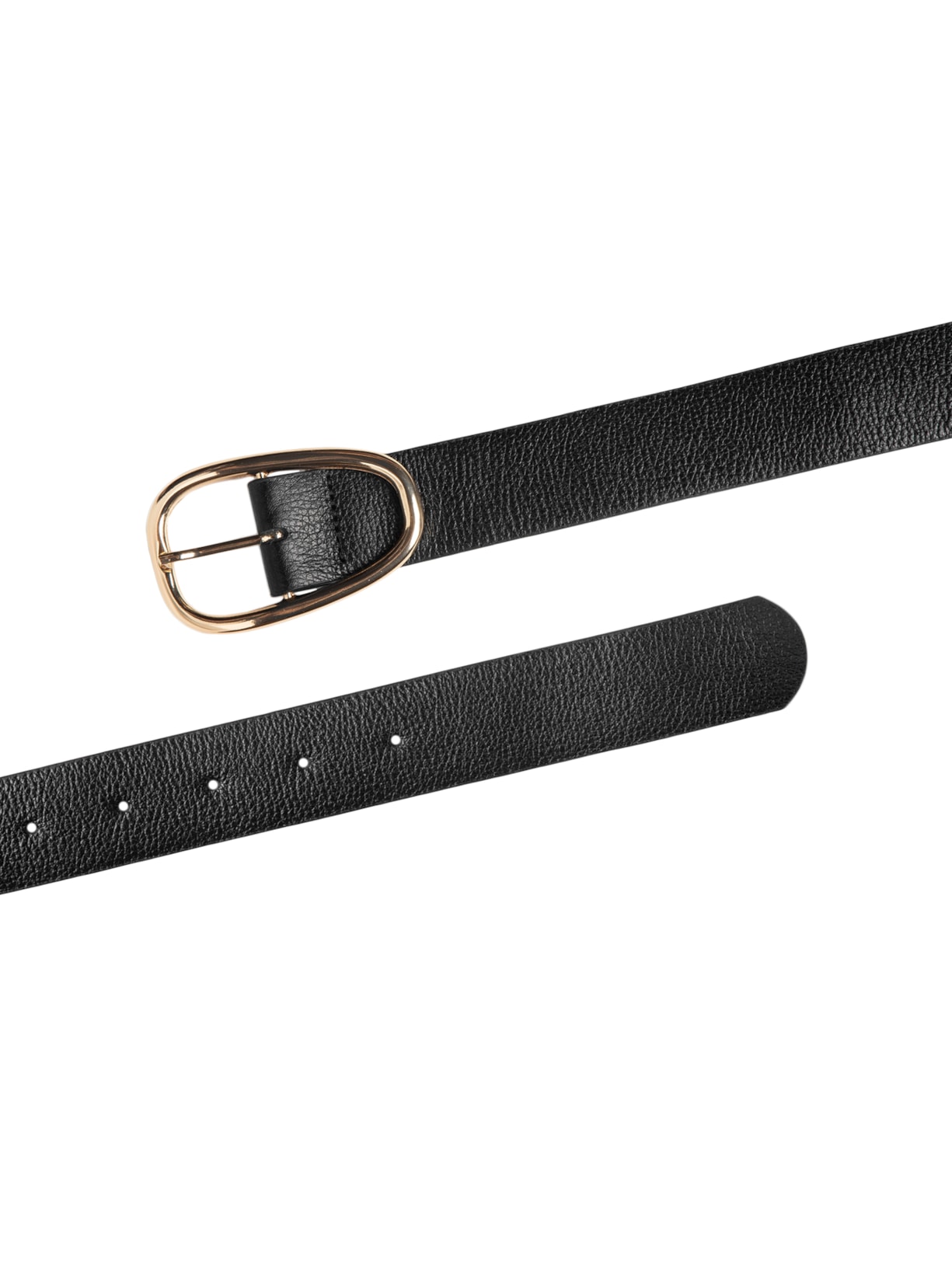 Cinto Feminino Com Fivela Dourada Em Couro Preto '2Essential