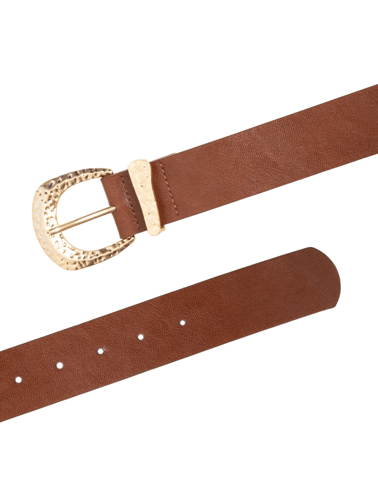 Cinto Feminino Com Fivela E Passantes Martelados Marrom Market 33