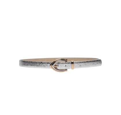 Cinto Feminino Com Fivela Em Dois Banhos - Prateado