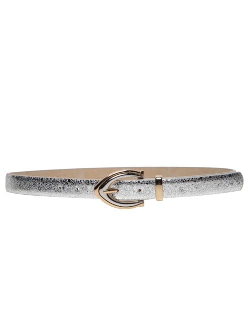 Cinto Feminino Com Fivela Em Dois Banhos - Prateado