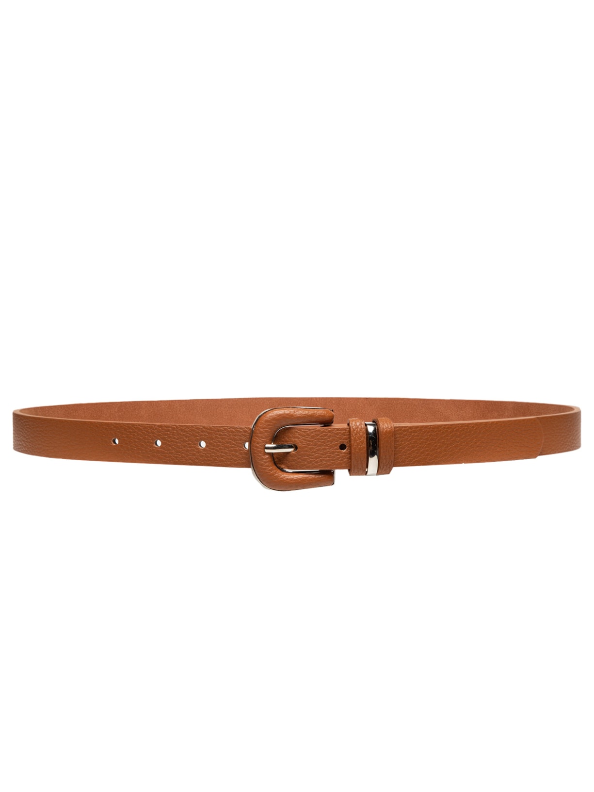 Cinto Feminino Com Fivela Encapada E Detalhes Metálicos - Bege