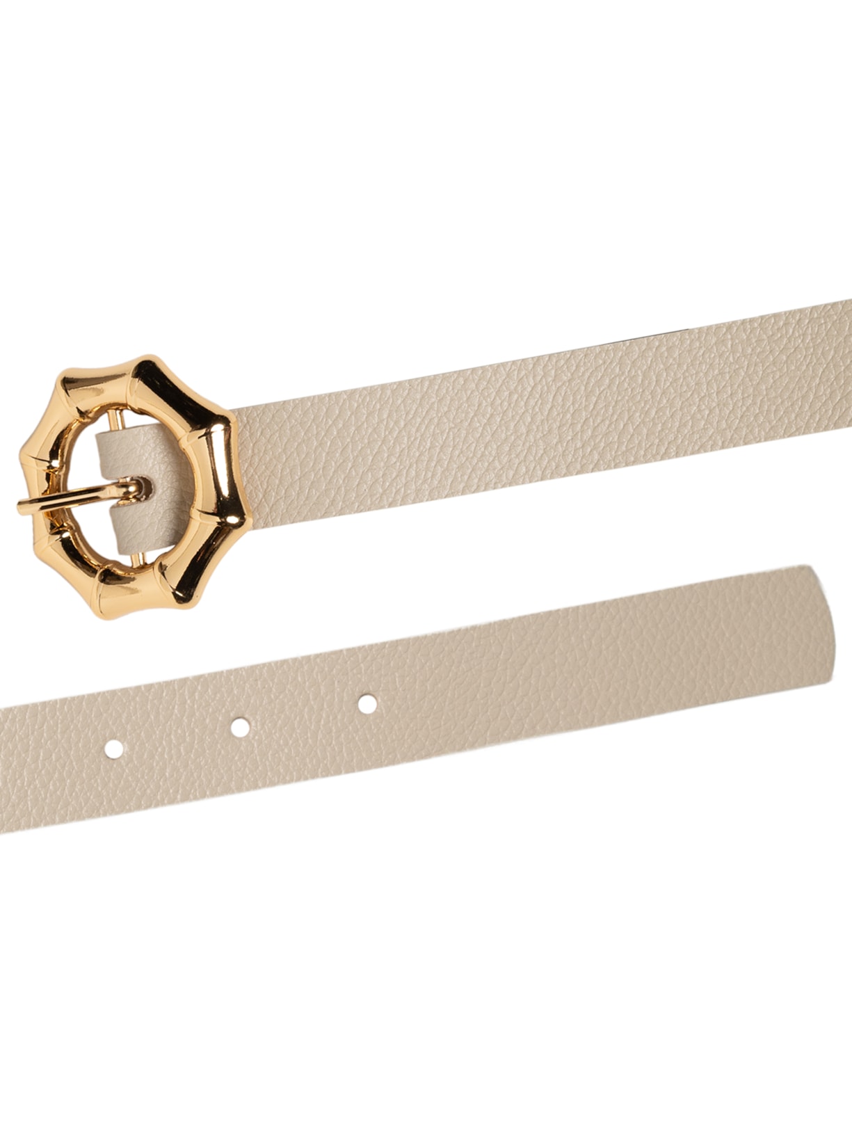 Cinto Feminino Com Fivela Orgânica Em Couro Bege '2Essential