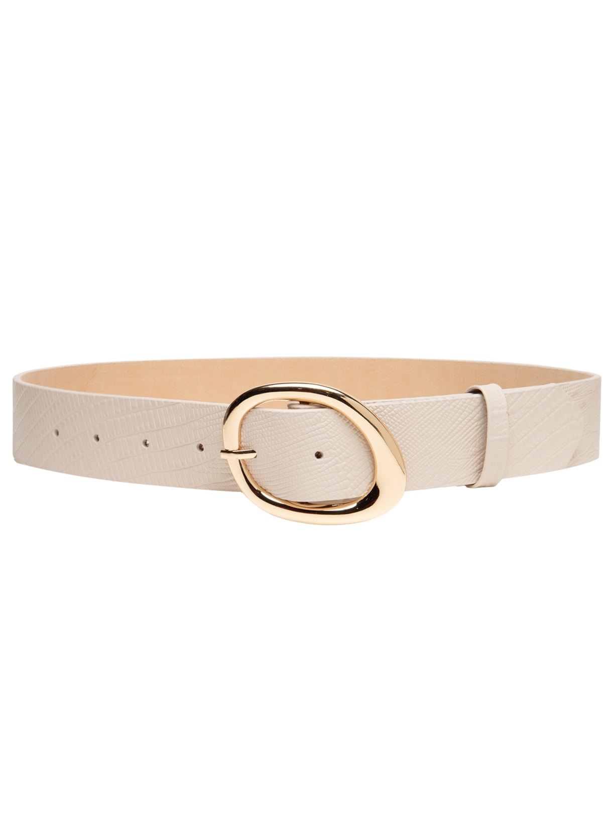 Cinto Feminino Com Fivela Orgânica Em Couro Bege '2Essential