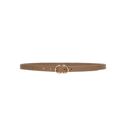 Cinto Feminino Com Fivela Oval - Bege