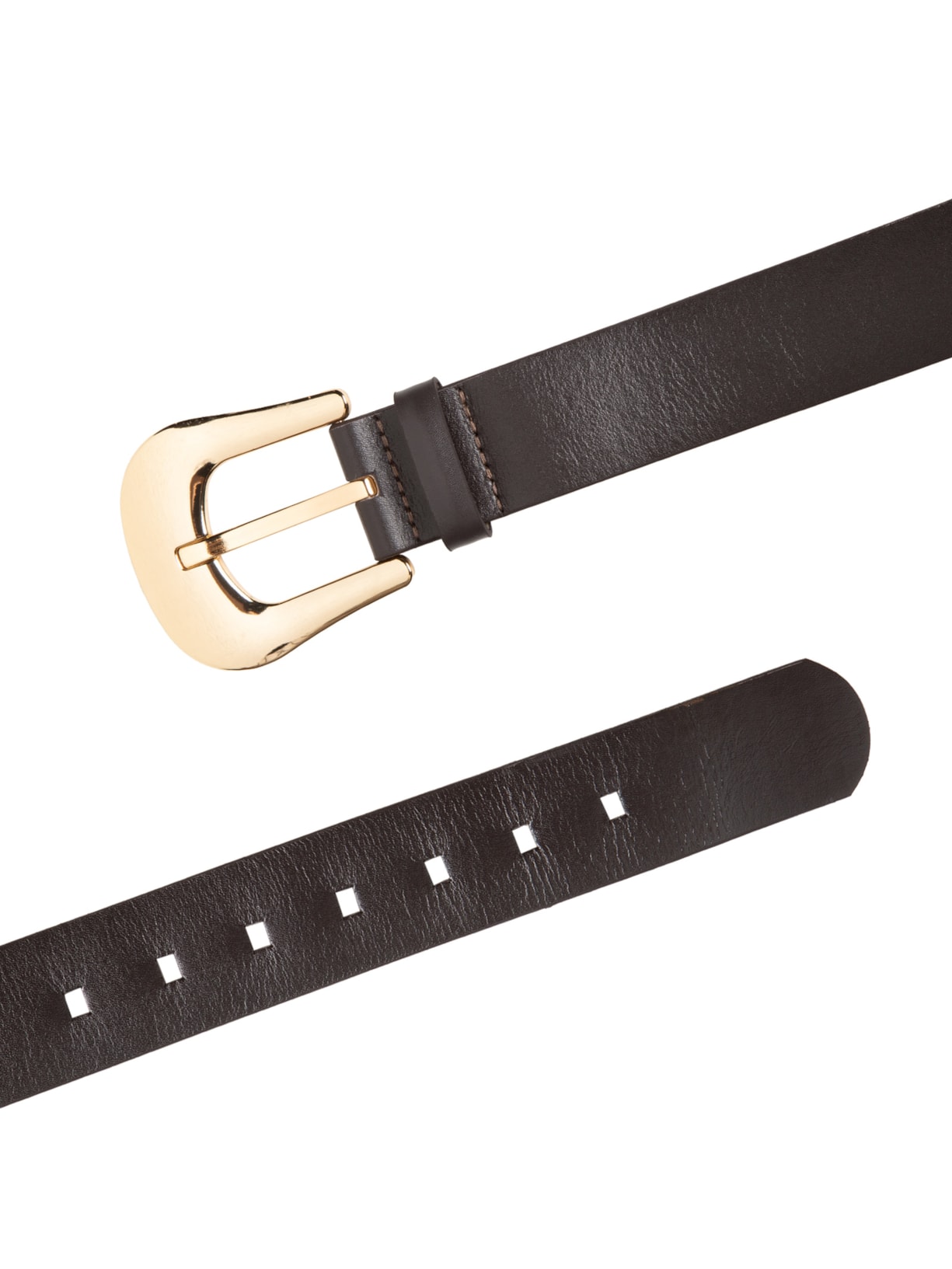 Cinto Feminino Com Fivela Oval Em Couro Marrom '2Essential