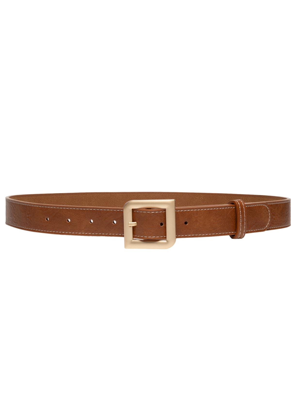 Cinto Feminino Com Fivela Quadrada Marrom Market 33