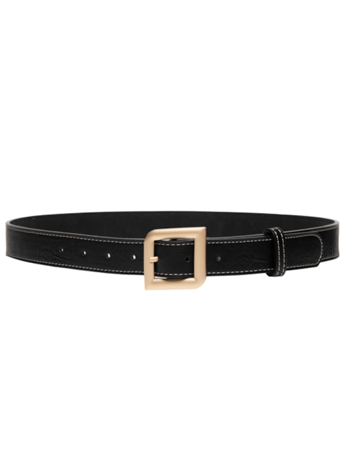 Cinto Feminino Com Fivela Quadrada - Preto