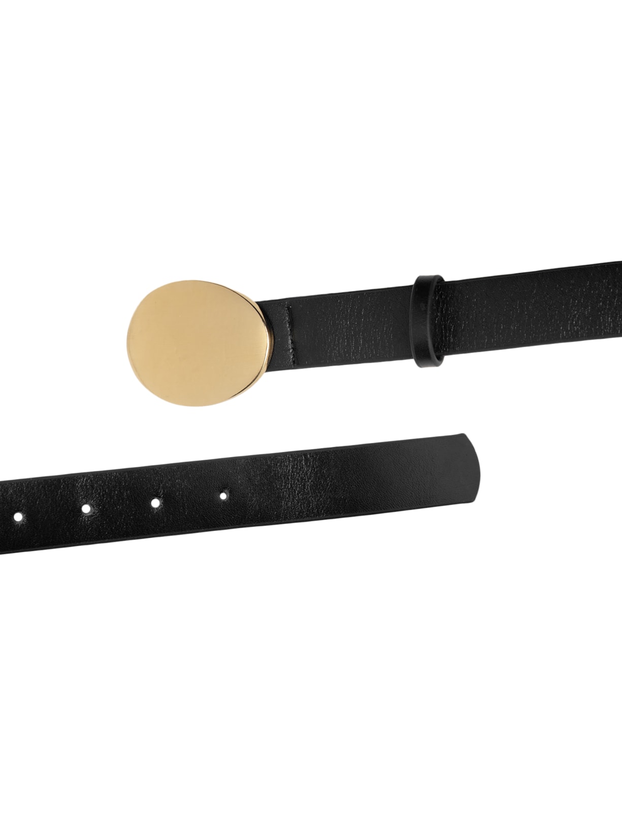 Cinto Feminino Com Fivela Redonda Em Couro Preto '2Essential