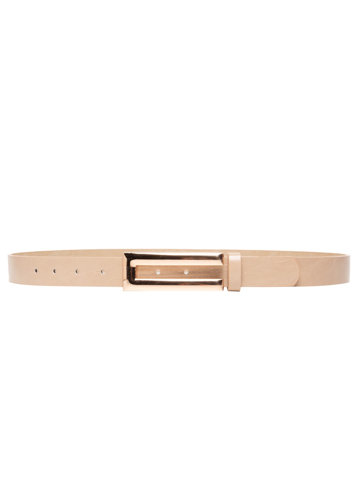 Cinto Feminino Com Fivela Retangular Bege Market 33