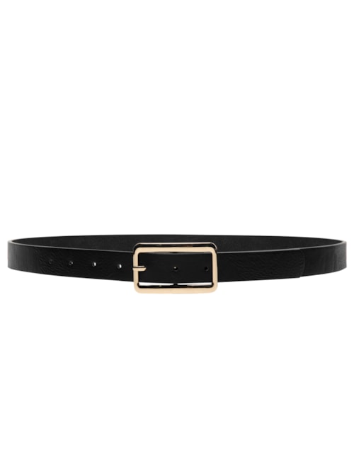 Cinto Feminino Com Fivela Retangular - Preto