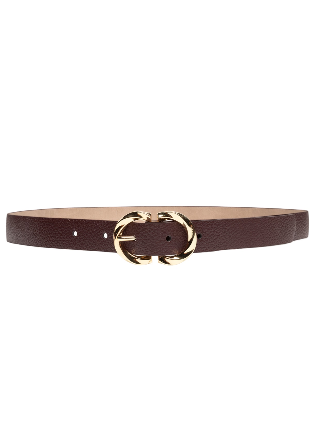 Cinto Feminino Com Fivela Texturizada Em Couro Marrom '2Essential