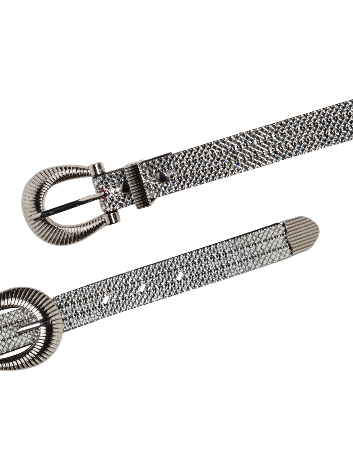 Cinto Feminino com Fivelas Duplas e Apliques Metálicos Prata Market 33