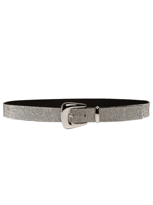 Cinto Feminino Com Strass - Prateado