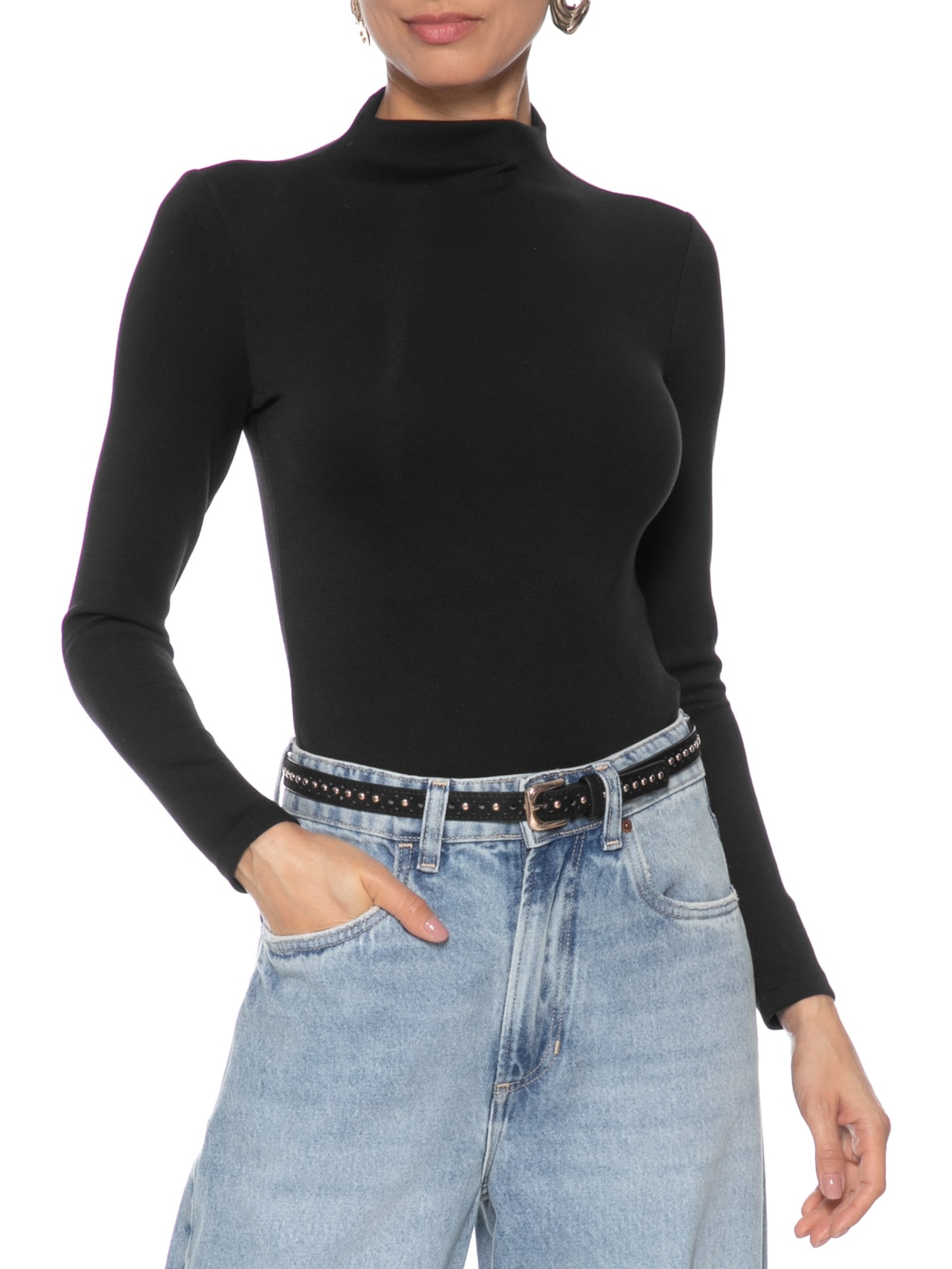 Cinto Feminino Com Tachinhas Preto Market 33