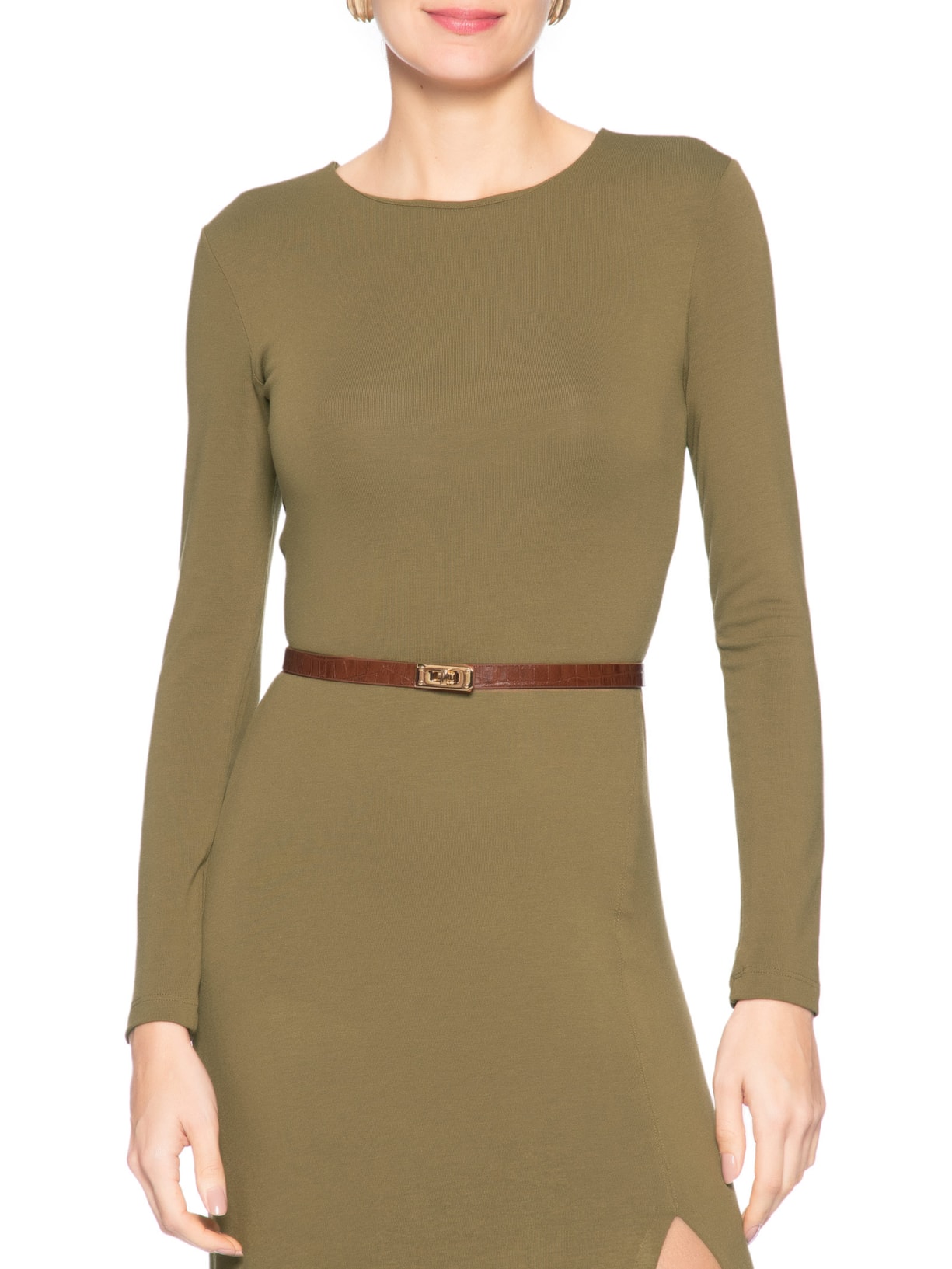 Cinto Feminino com Textura Croco – Marrom Market 33