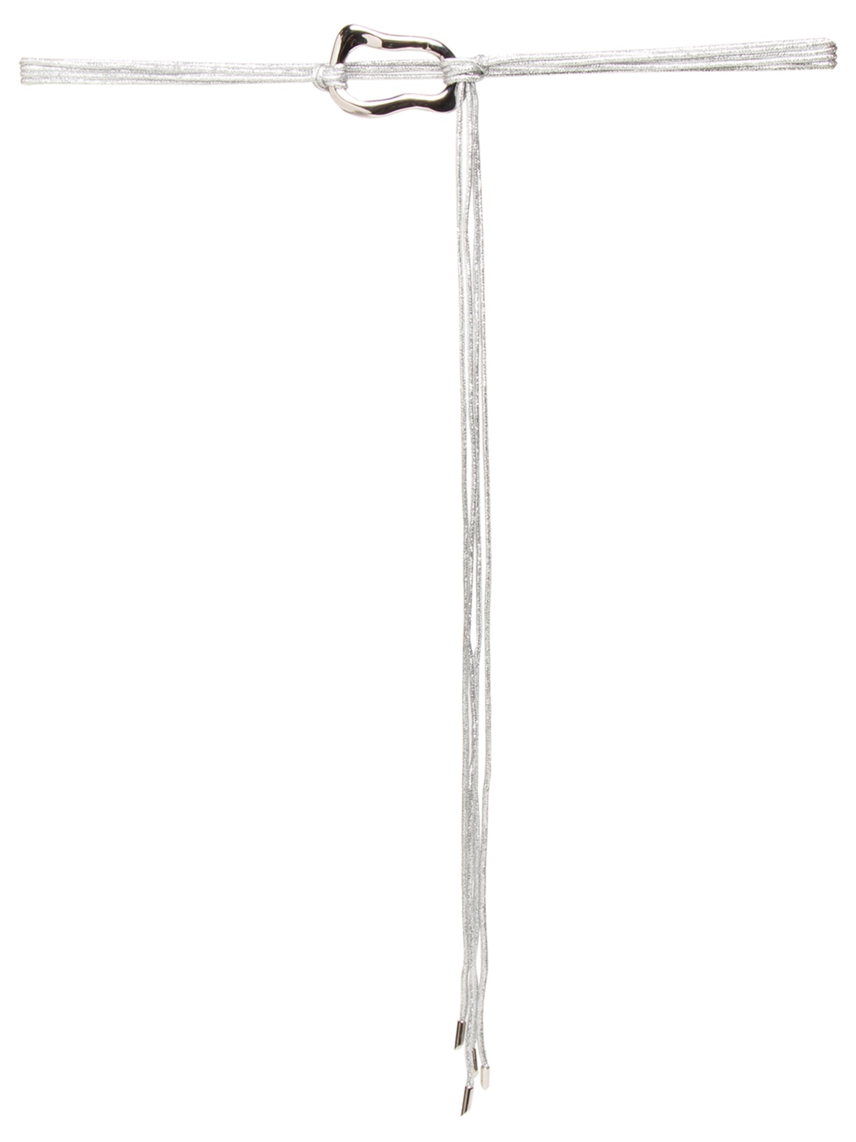 Cinto Feminino Corda Com Fivela Orgânica - Prateado