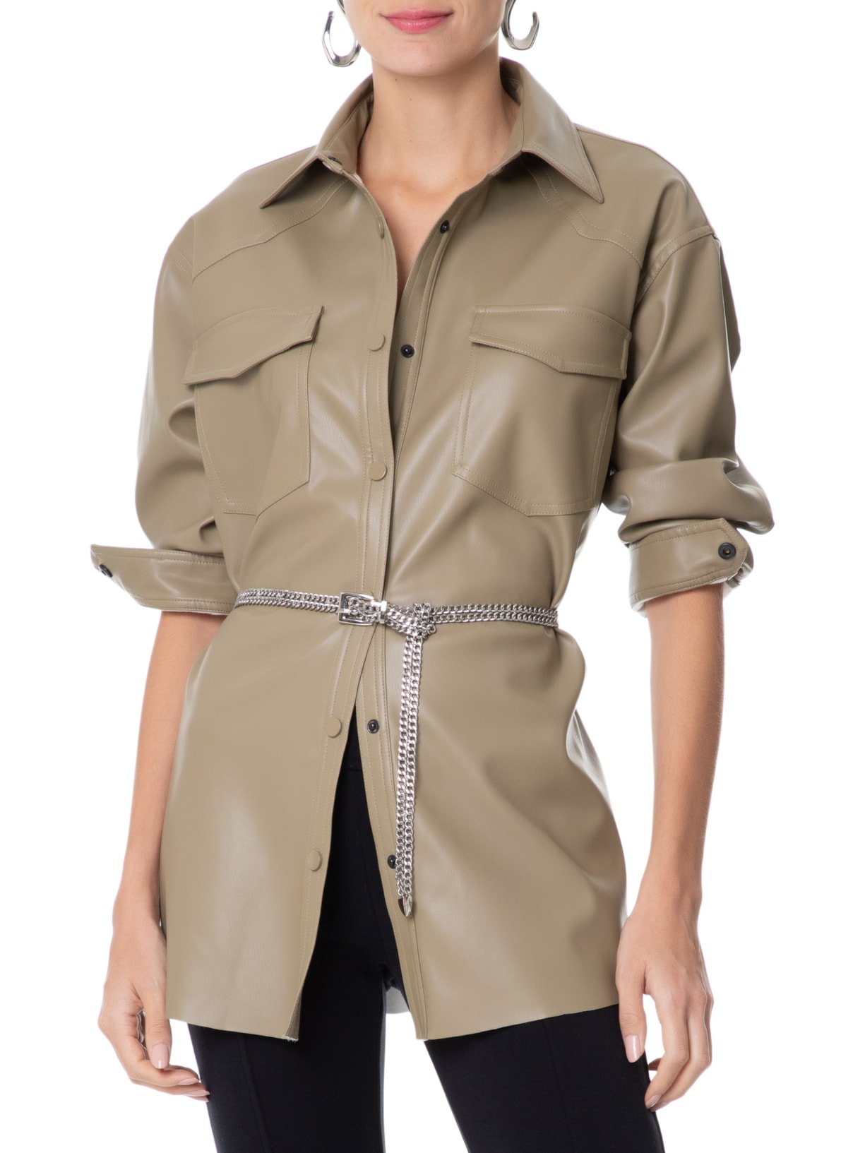 Cinto Feminino Corrente Com Fivela Prata Market 33
