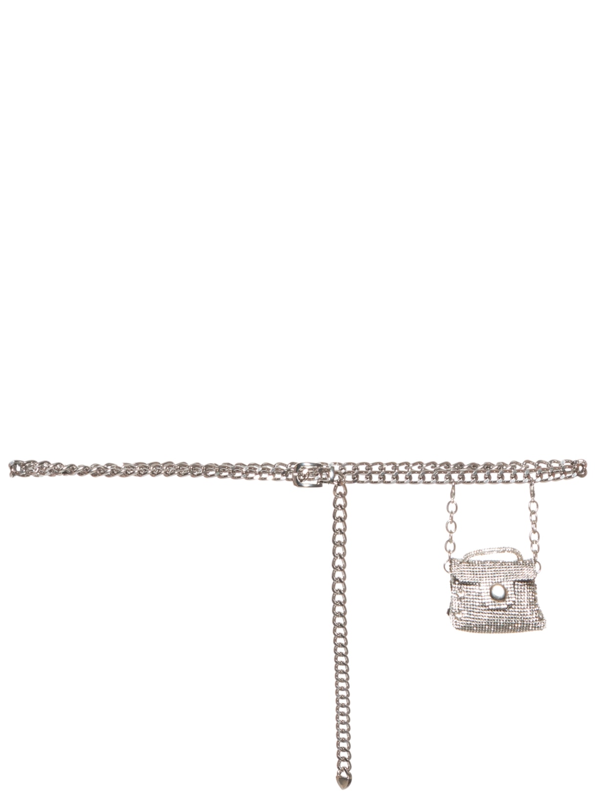 Cinto Feminino Corrente Com Mini Bag Removível - Prata