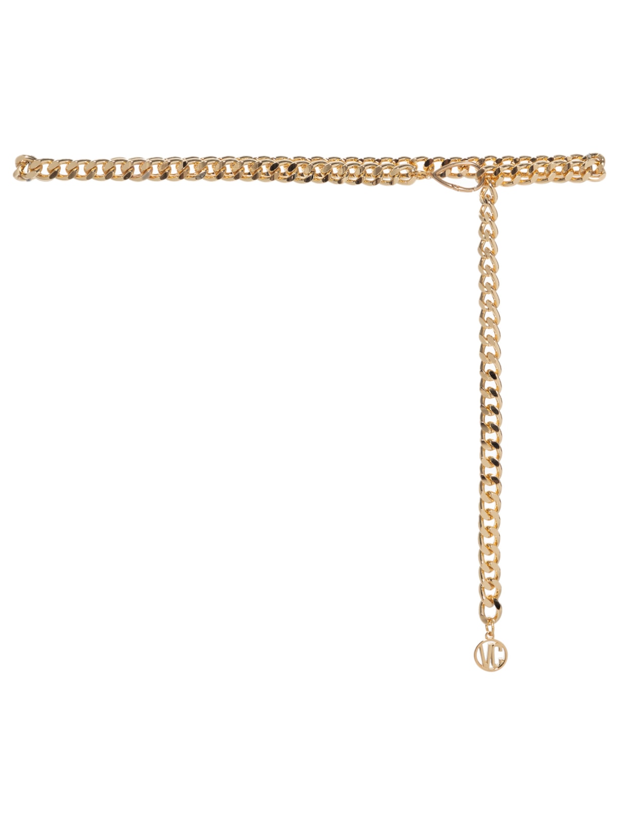 Cinto Feminino Corrente De Elos Em Metal Com Pingente - Dourado