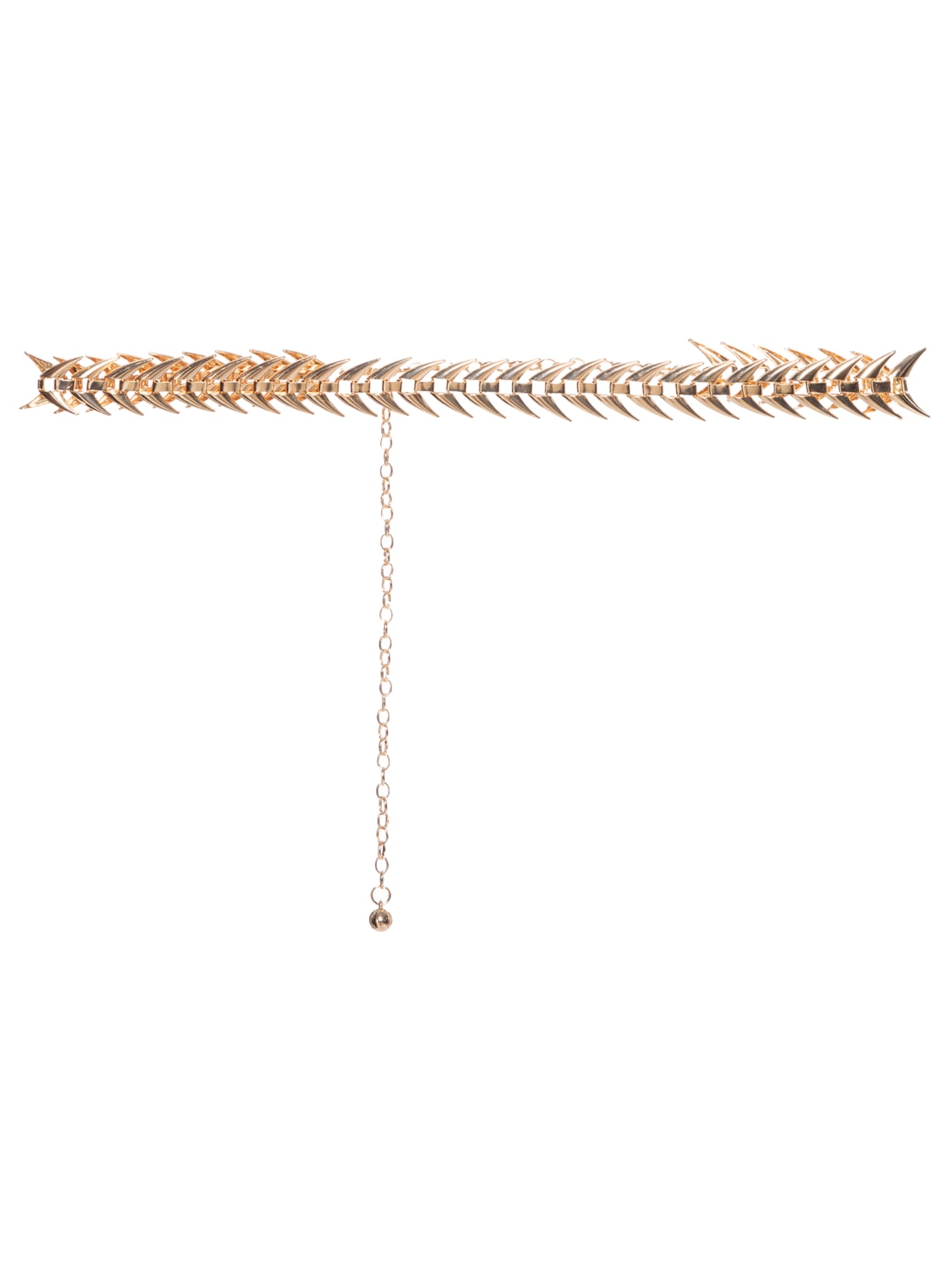 Cinto Feminino Corrente Detalhe Escamas Dourado Market 33