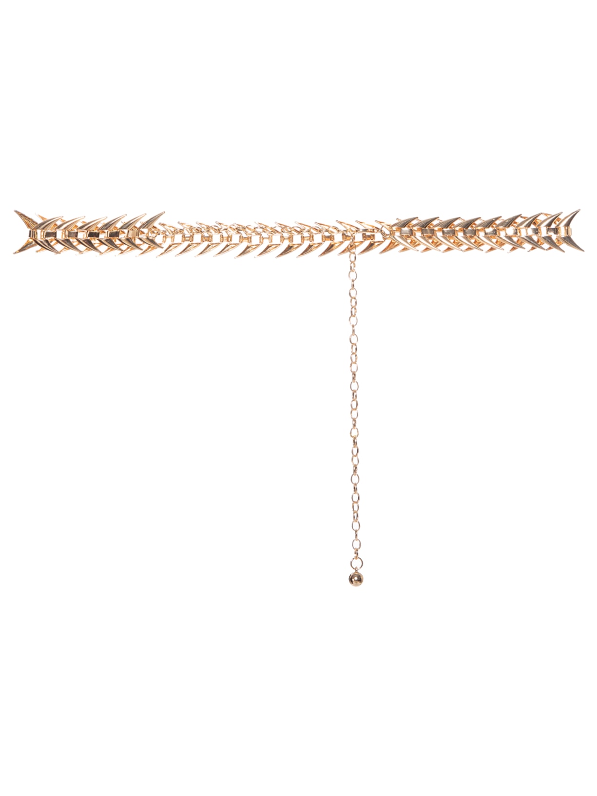 Cinto Feminino Corrente Detalhe Escamas - Dourado